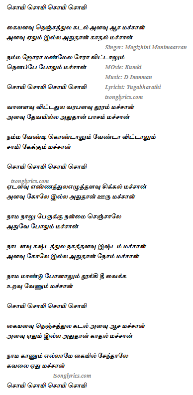 Other Thaanaa Serndha Song Lyrics
